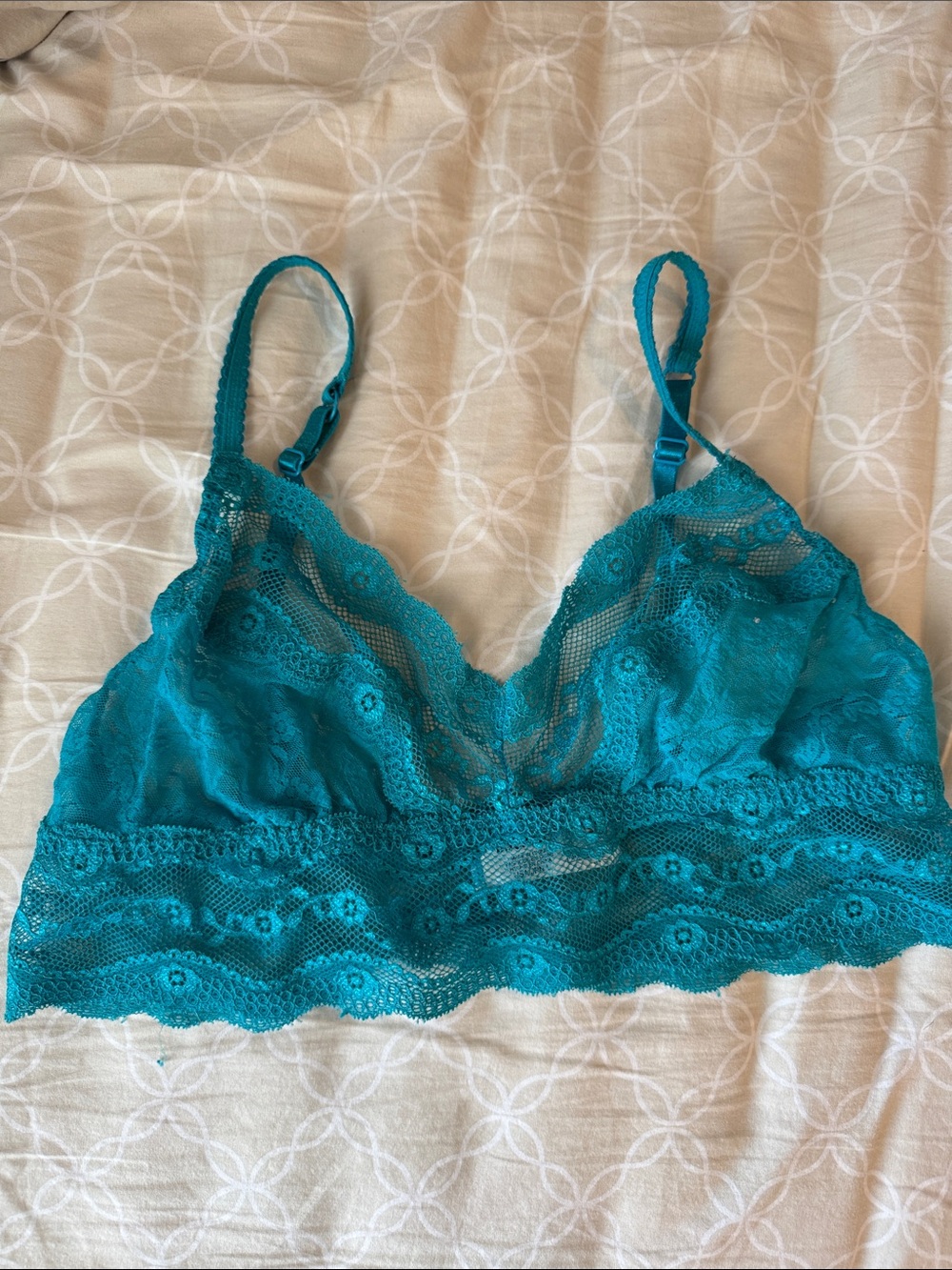 Lace Triangle Bralette in Teal - Women Intimates & Sleepwear